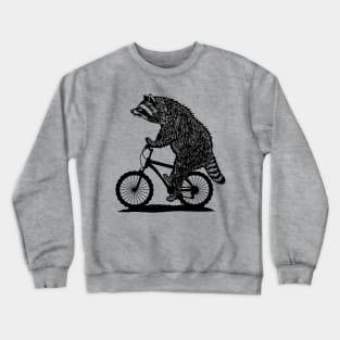Cycling Raccoon Crewneck Sweatshirt